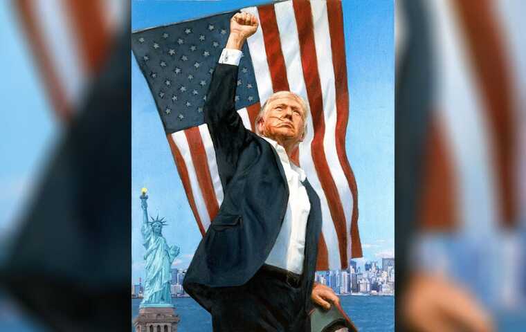 Фото подаренного Путиным Трампу портрета опубликовано в СМИ